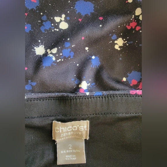 Chico's Zenergy Red, White & Blue Splatter Leggings - Picture 3 of 4